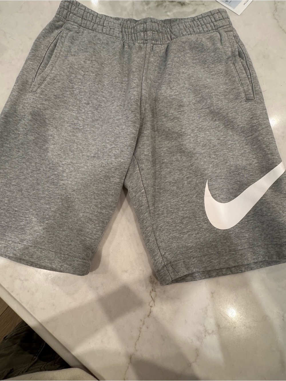 Nike  men’s Grey Dri-FIT Swoosh Shorts